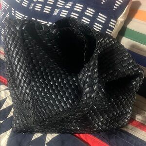 Black Woven Tote Bag